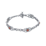 Celtic Knotwork Sterling Silver Bracelet with Gemstone TBG097 by TBG097