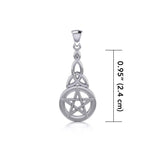 Five-Pointed Star with Trinity Knot Sterling Silver Pendant TP1359