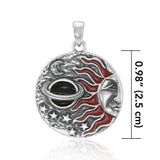 Sun in The Galaxy Sterling Silver Pendant with Enamel TP3140