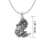 Dragon Clutching Moon ~ Sterling Silver Jewelry Pendant TP992 - Jewelry