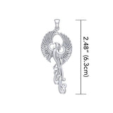 Mighty Fire Bird in the Rise ~ Sterling Silver Pendant TPD2913