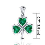 The unsurpassed fascination in a Shamrock Sterling Silver Small Pendant with Gemstones TPD3563 by TPD3563