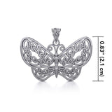Your wings are ready to fly! ~ Celtic Knotwork Butterfly Sterling Silver Pendant TPD4119