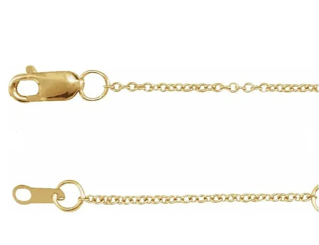 14K Yellow Solid Cable Chain with Lobster Clasp (Small chain)