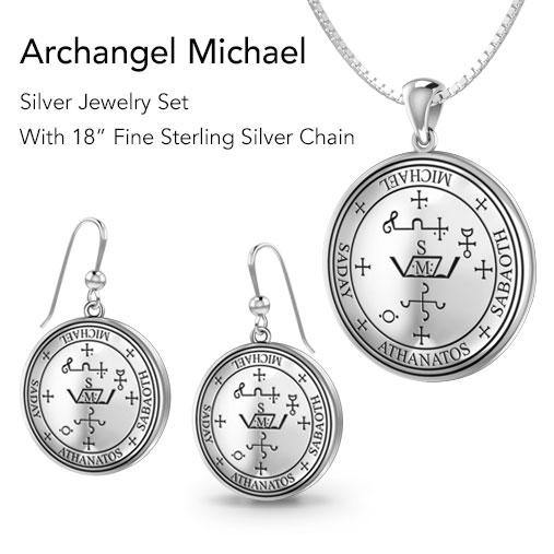 Archangel Michael Sigil Jewelry Pendant and Earrings Sets - Jewelry