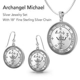 Archangel Michael Sigil Jewelry Pendant and Earrings Sets
