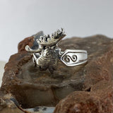 Moose Head Silver Ring TR1436 - Jewelry