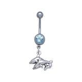Double Dolphins Sterling Silver Body Jewelry BJ023 - Jewelry