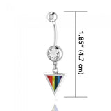 Rainbow Triangle belly button Silver body jewelry BJ024 - Jewelry