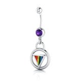 Rainbow Encircled Triangle Belly Button Body Jewelry BJ025 - Jewelry