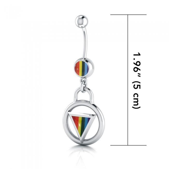 Rainbow Encircled Triangle Belly Button Body Jewelry BJ025 - Jewelry