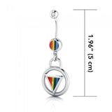 Rainbow Encircled Triangle Belly Button Body Jewelry BJ025 - Jewelry