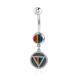 Rainbow Encircled Triangle Belly Button Ring BJ026