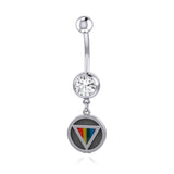 Rainbow Encircled Triangle Belly Button Ring BJ026 - Jewelry