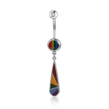 Rainbow Teardrop Belly Button Ring BJ027