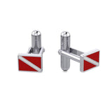Silver Dive Flag Cufflinks CL041 - Jewelry