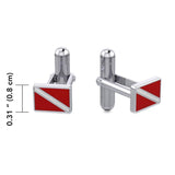 Silver Dive Flag Cufflinks CL041 - Jewelry