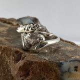 Moose Head Silver Ring TR1435 - Jewelry