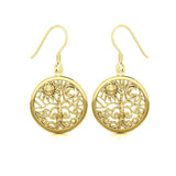 Celtic Tree of Life Solid Gold Earrings GER060 - Jewelry