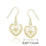 Flower Heart Solid Gold Earrings GER1127 - Jewelry
