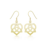 Heart with Trinity Knot Solid Gold Earrings GER1141 - Jewelry