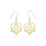 Heart with Trinity Knot Solid Gold Earrings GER1141