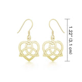 Heart with Trinity Knot Solid Gold Earrings GER1141 - Jewelry