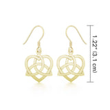 Heart with Trinity Knot Solid Gold Earrings GER1141