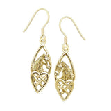 Horse Over Hearts Solid Gold Earrings GER124 - Jewelry