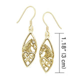 Horse Over Hearts Solid Gold Earrings GER124 - Jewelry