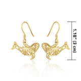 Whale Filigree Hook Earrings in 14k Gold GER1711