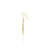 Whale Tail Filigree Hook Earrings in 14k Gold GER1712