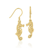 Seahorse Filigree Hook Earrings in 14k Gold GER1714