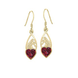 Horse Over Heart Gemstone Solid 14 K Gold Earrings GER1791