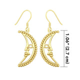 Crescent Moon Solid Gold Earrings GER1904 - Jewelry