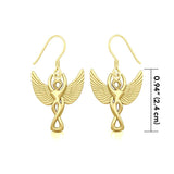 Winged Goddess Angel Solid Gold Earrings GER1922 - Jewelry