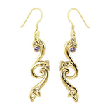 Modern Celtic Triskele Solid Gold Earrings GER570