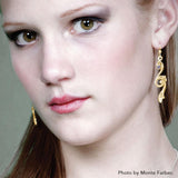 Modern Celtic Triskele Solid Gold Earrings GER570 - Jewelry