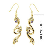 Modern Celtic Triskele Solid Gold Earrings GER570 - Jewelry