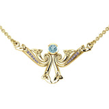 Modern Celtic Triskele Solid Gold Necklace GNC161 - Jewelry
