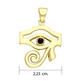 Eye of Horus Gemstone Solid Gold Pendant GPD1717 - Jewelry