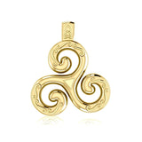 Modern Celtic Triskele Solid Gold Pendant GPD1818