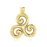 Modern Celtic Triskele Solid Gold Pendant GPD1818 - Jewelry