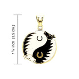 Yin Yang Horses Solid Gold Pendant GPD2267