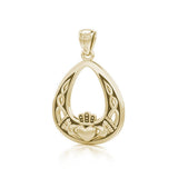 Celtic Knotwork Claddagh Solid Gold Pendant GPD3034 Hands Heart Crown Friendship Jewelry by GPD3034