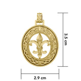 Fleur-de-Lis with Celtic Solid Gold Pendant GPD336