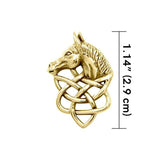 Embrace the Elegance of Equine Majesty: Horsehead Knotwork Solid Gold Pendant - GPD360 | Symbolize Your Passion for Horses - Jewelry