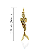 Mermaid Sterling Solid Gold Pendant with Gemstone Tail GPD3625 - Jewelry