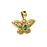 Life's colorful transformation ~ 14K Yellow Gold Jewelry Butterfly Pendant with Gemstone GPD3685 - Jewelry