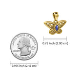 Life's colorful transformation ~ 14K Yellow Gold Jewelry Butterfly Pendant with Gemstone GPD3685 - Jewelry